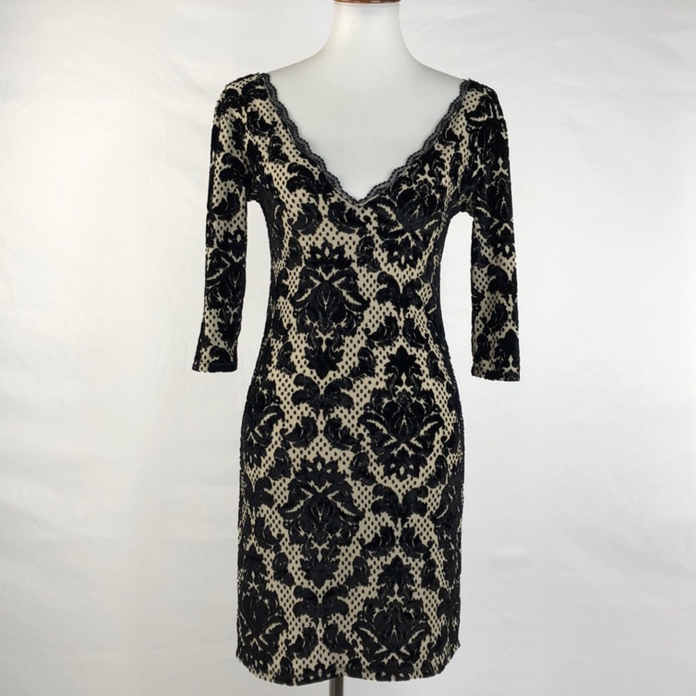 Black Free People Fair Maiden Velvet Bodycon Dress